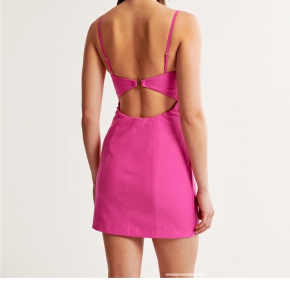 Abercrombie & Fitch Pink Corset Clasp-Back Mini Dress Size XL Petite - Picture 2 of 2